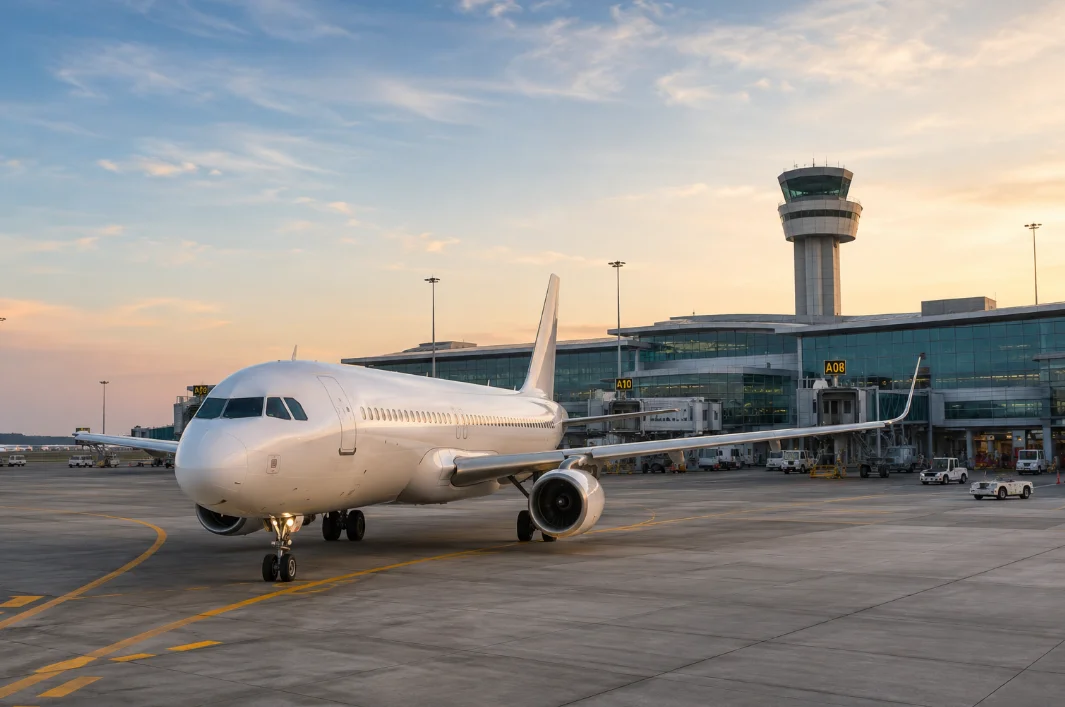 Avión en aeropuerto para Curso AVSEC en Barcelona-El Prat